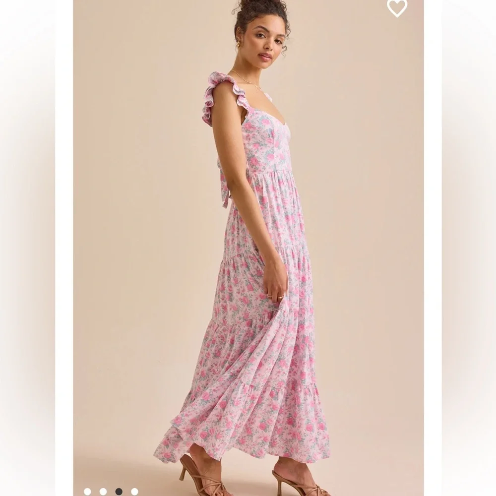 New with tags Altar’d state Brielle flutter sleeve maxi dress - Picture 3 of 4